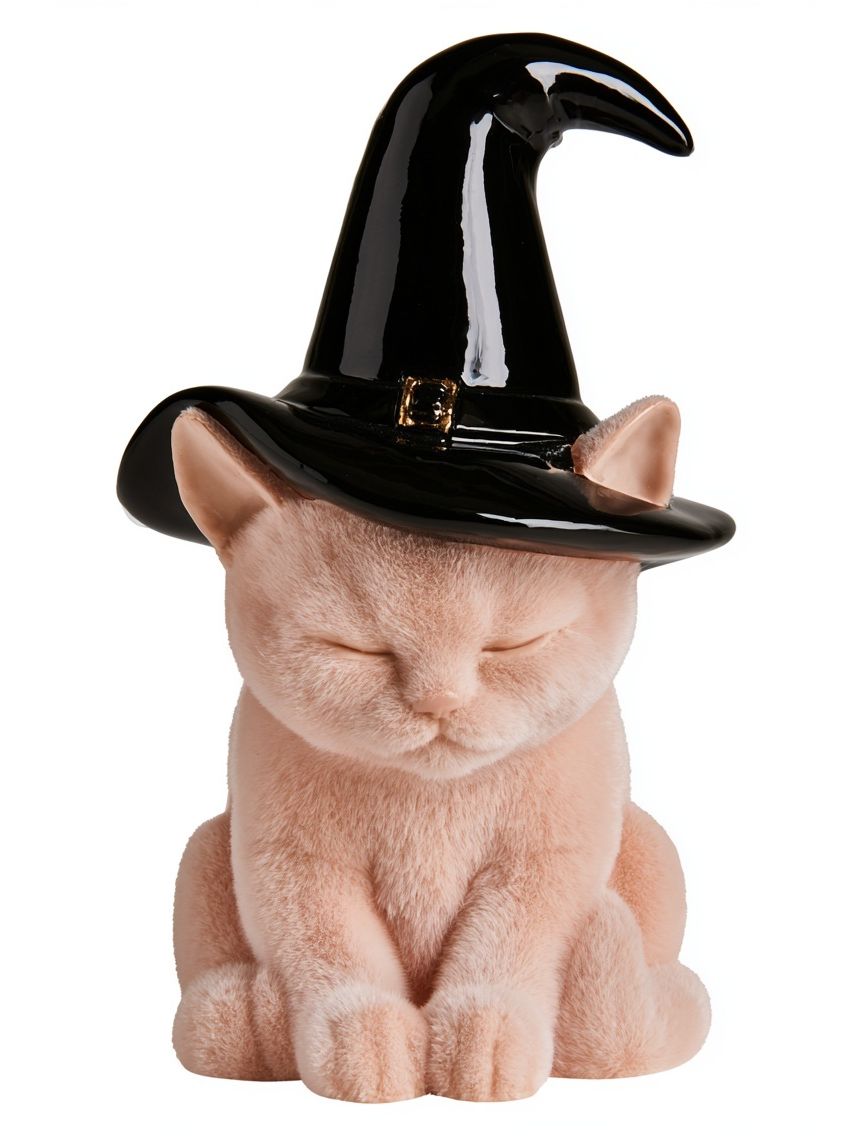 Witch Hat Cat Portrait Print. poster — animals art