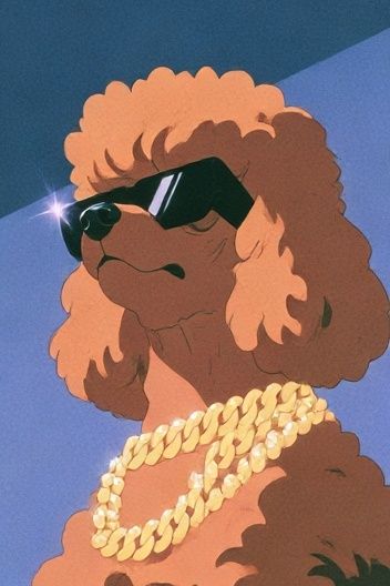 Cool Poodle Portrait Poster. poster — animals art