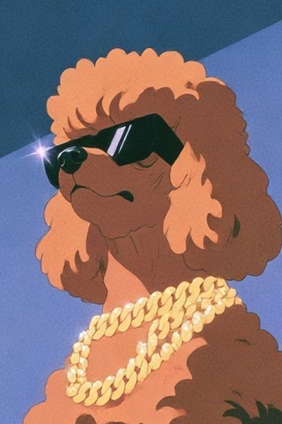 Cool Poodle Portrait Poster. poster