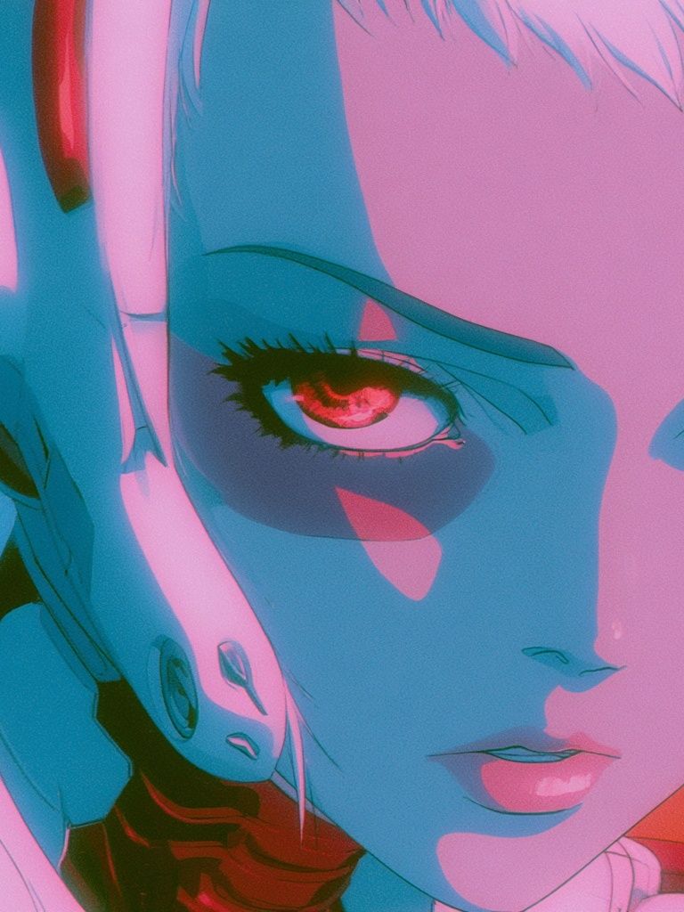 Neon Anime Portrait Poster. poster — anime art