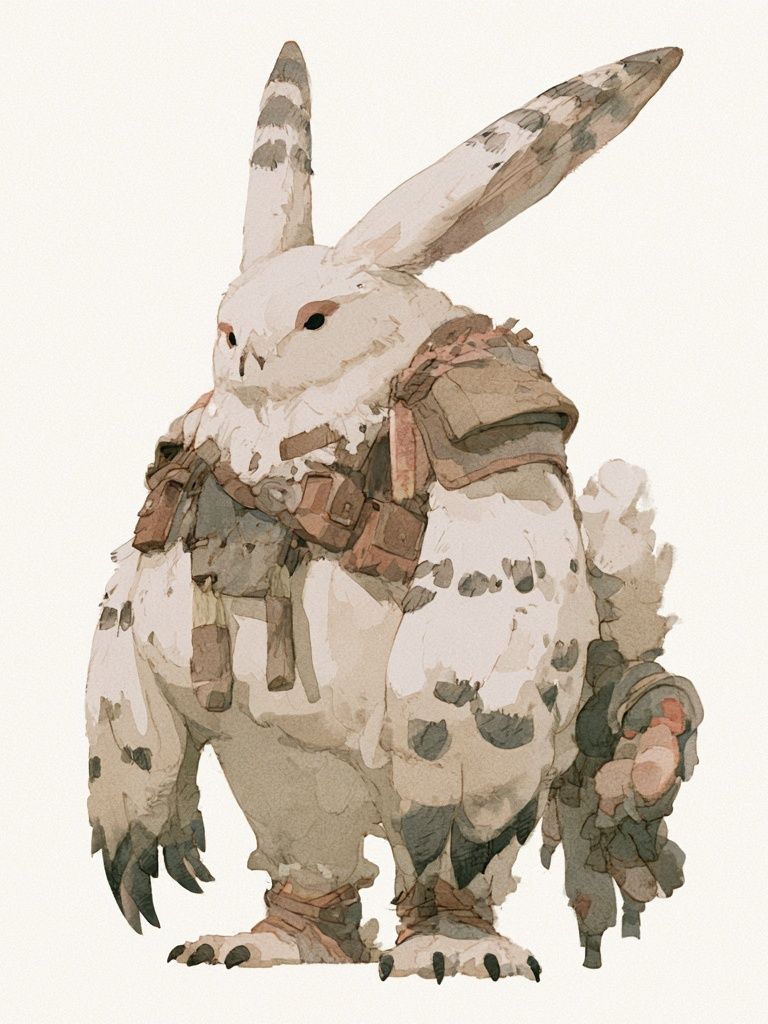 Fantasy Rabbit Watercolor Print. poster detail
