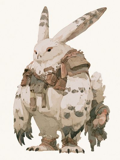 Fantasy Rabbit Watercolor Print.