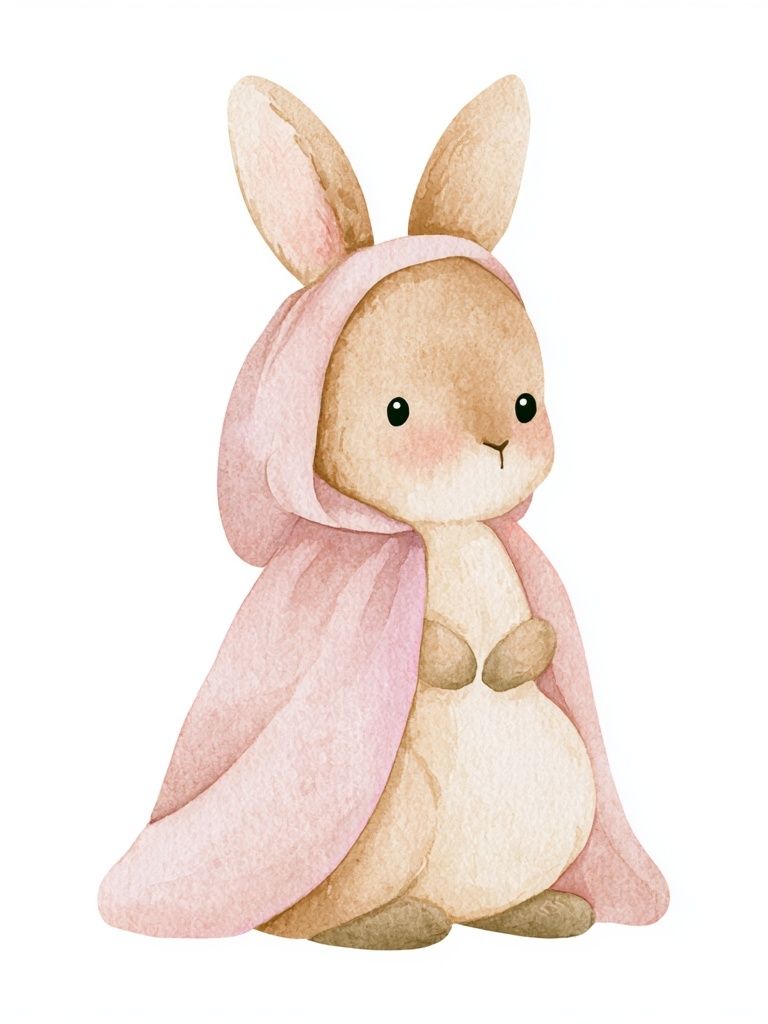 Pink Bunny Watercolor Poster. poster — animals art