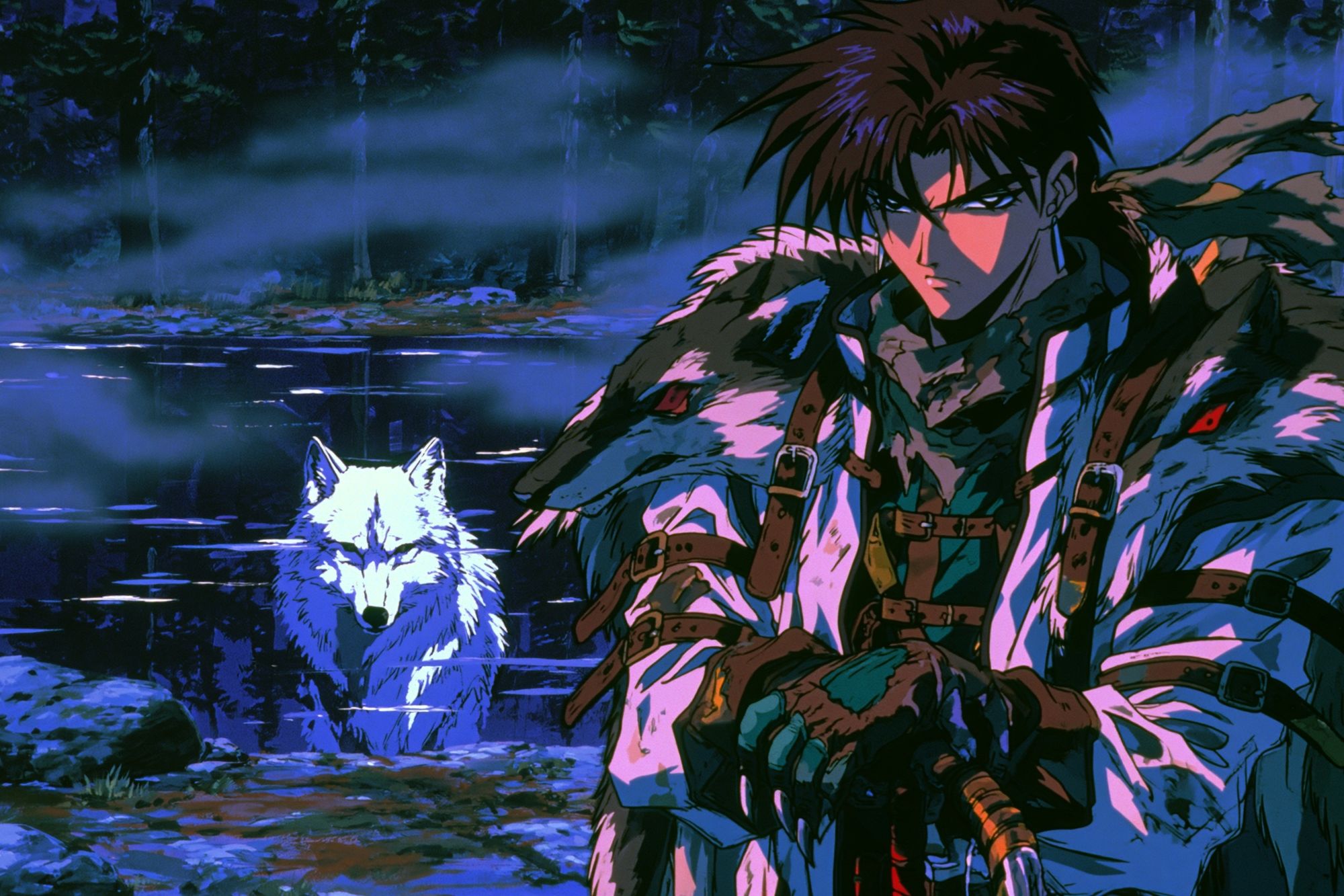 Wolf Warrior Forest Anime Poster. poster detail