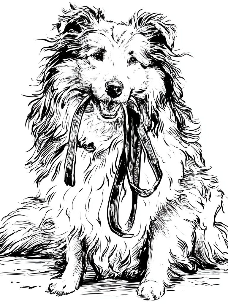 Sheltie Line Art Poster. poster — animals art