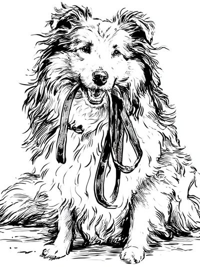 Sheltie Line Art Poster. poster