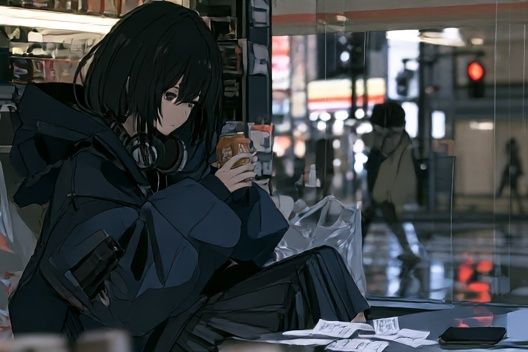Lonely Train Station Anime Poster. poster detail