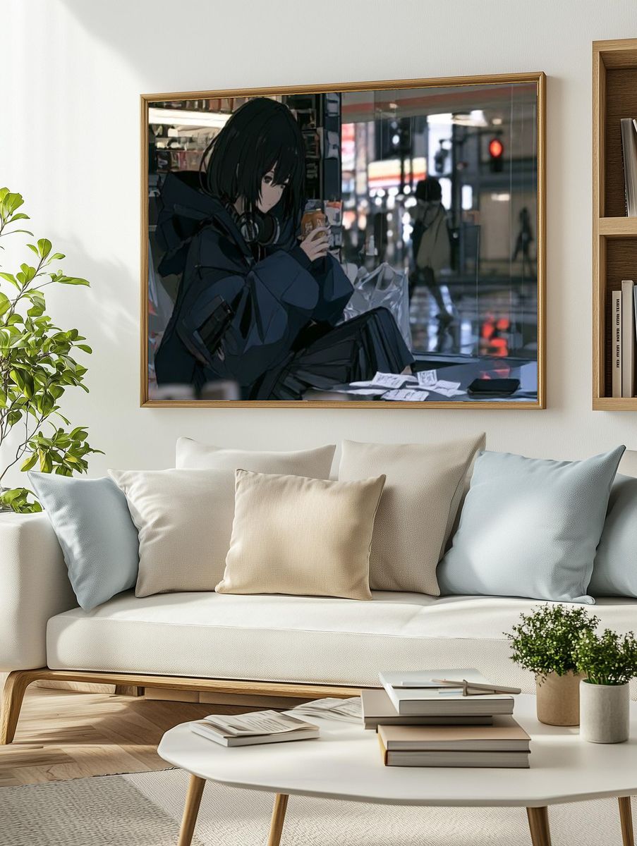 Lonely Train Station Anime Poster. — room view 2