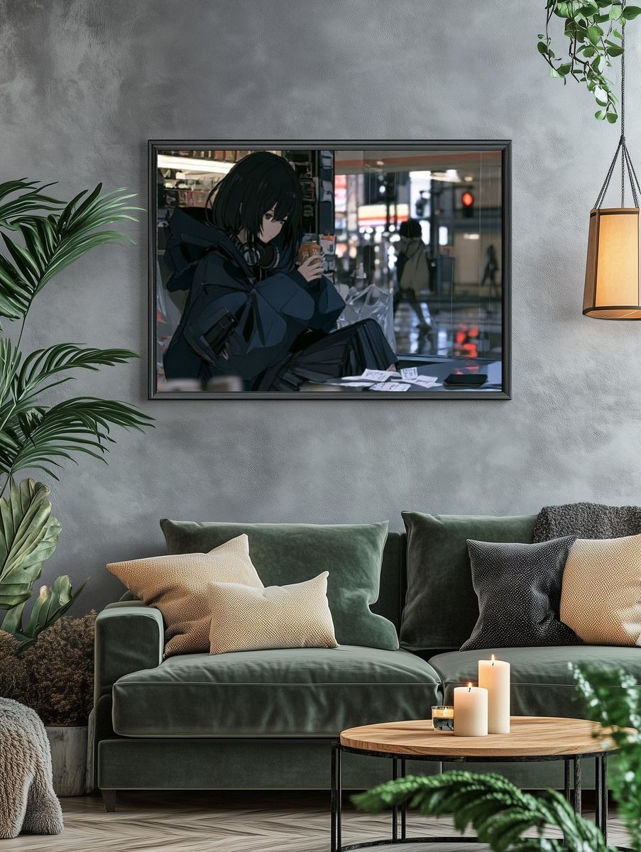 Lonely Train Station Anime Poster. — room view 4