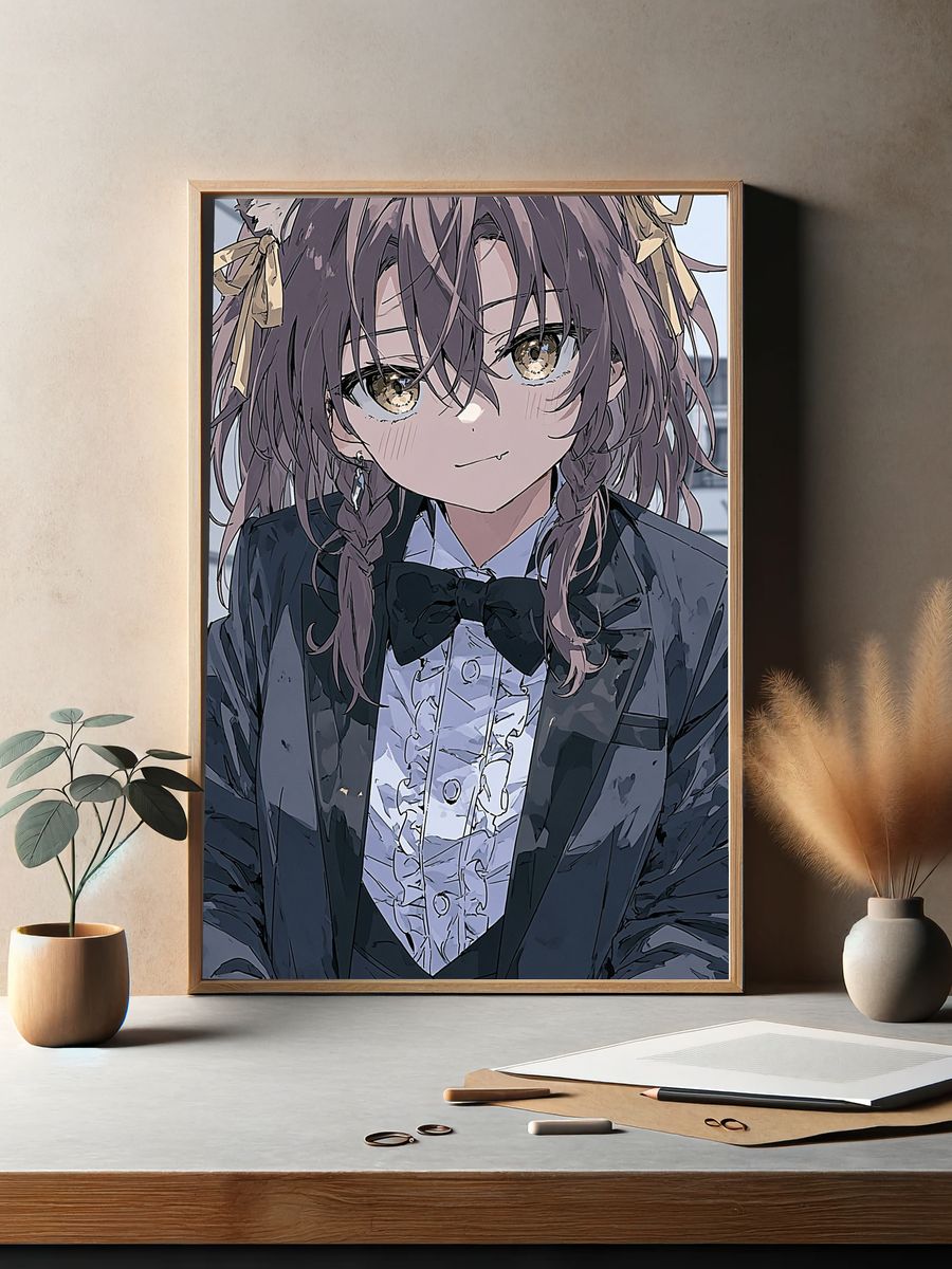 Cat-Eared Anime Portrait Poster. — room view 2