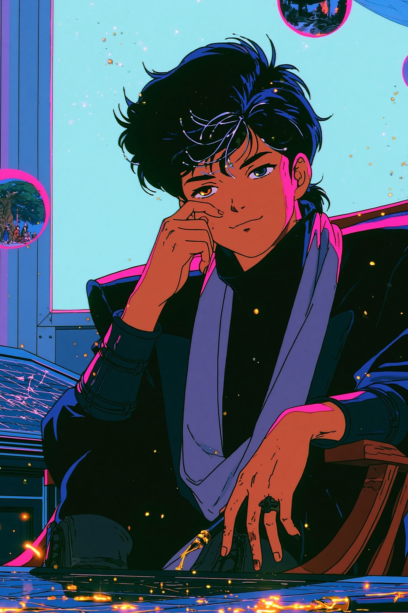 Anime Portrait Neon Poster. poster detail