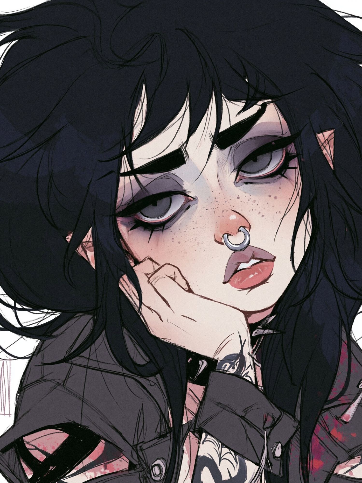 Gothic Punk Portrait Print. poster detail