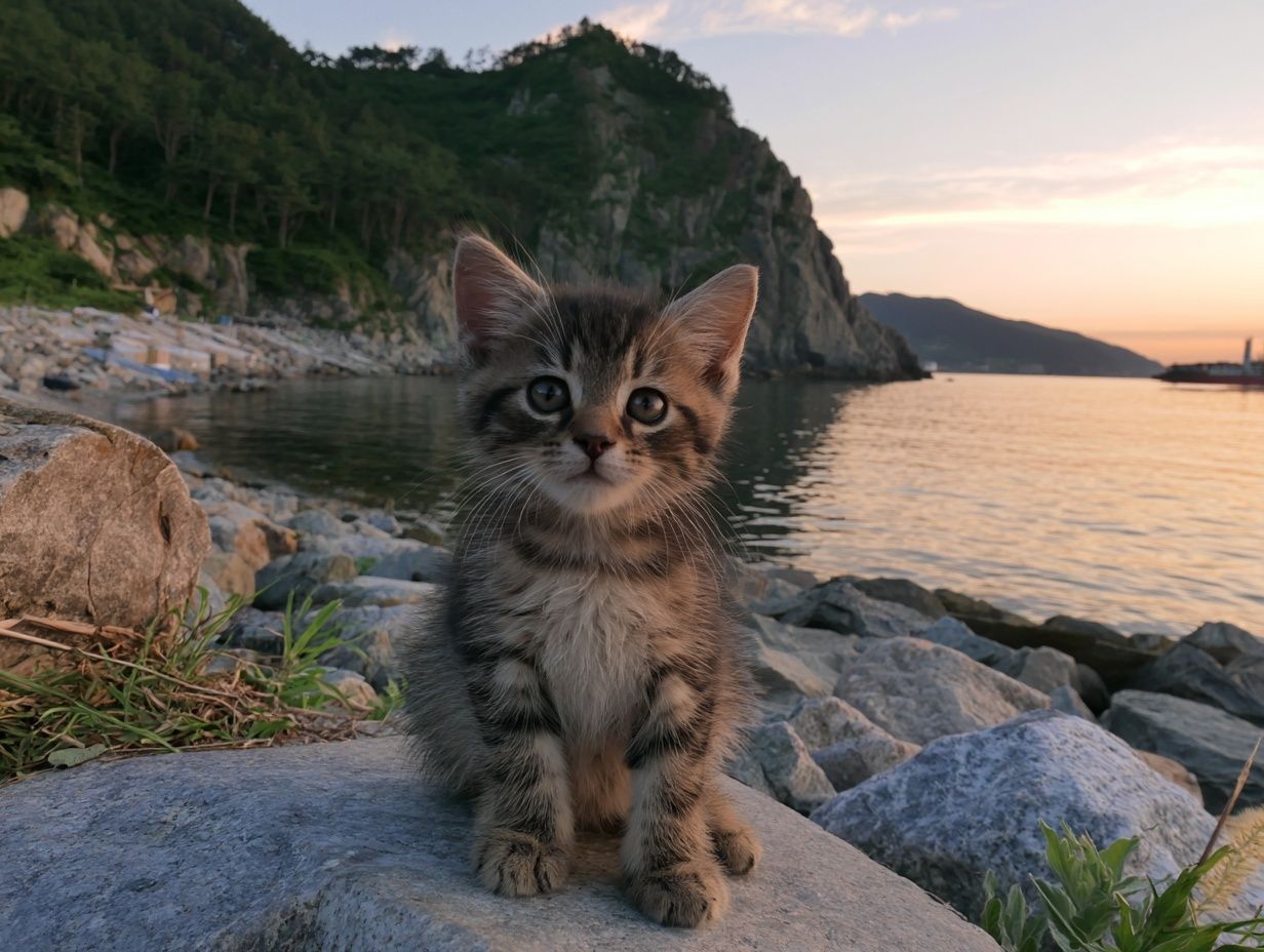 Kitten at Sunset Photography Poster. poster — animals art