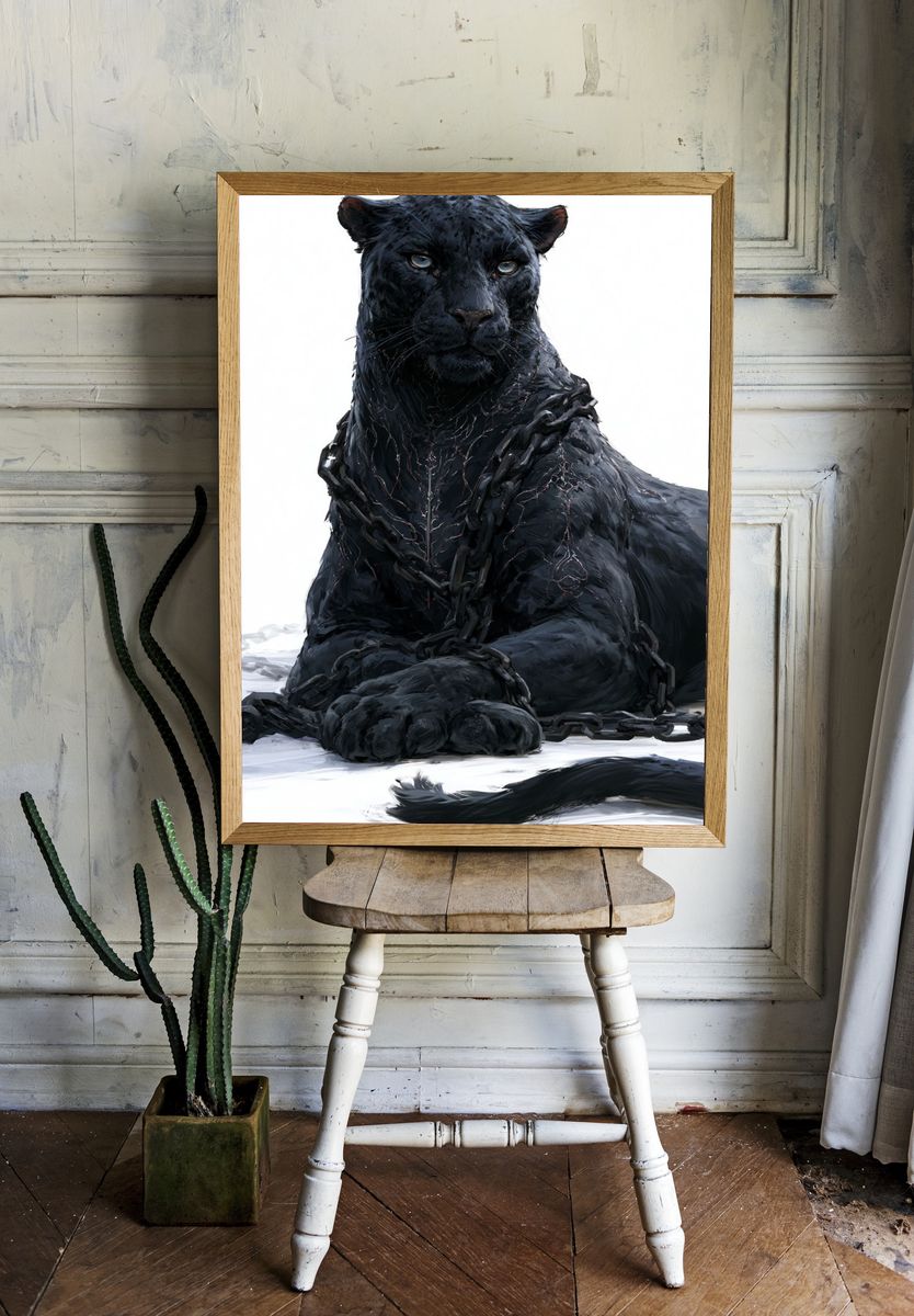Black Panther Portrait Print. room preview