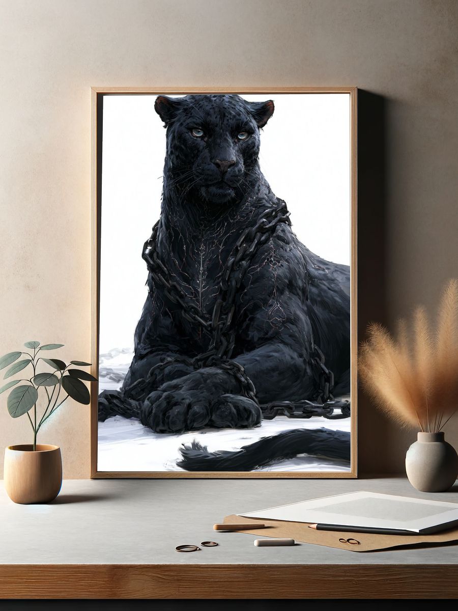 Black Panther Portrait Print. — room view 2