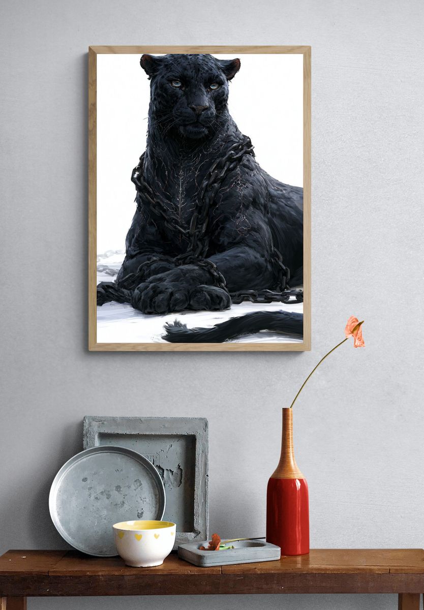 Black Panther Portrait Print. — room view 3