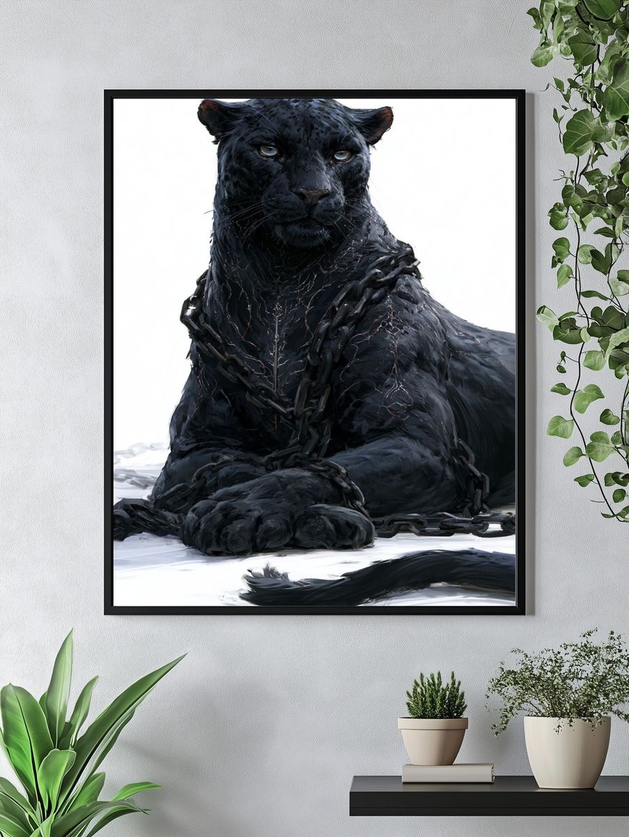 Black Panther Portrait Print. — room view 4