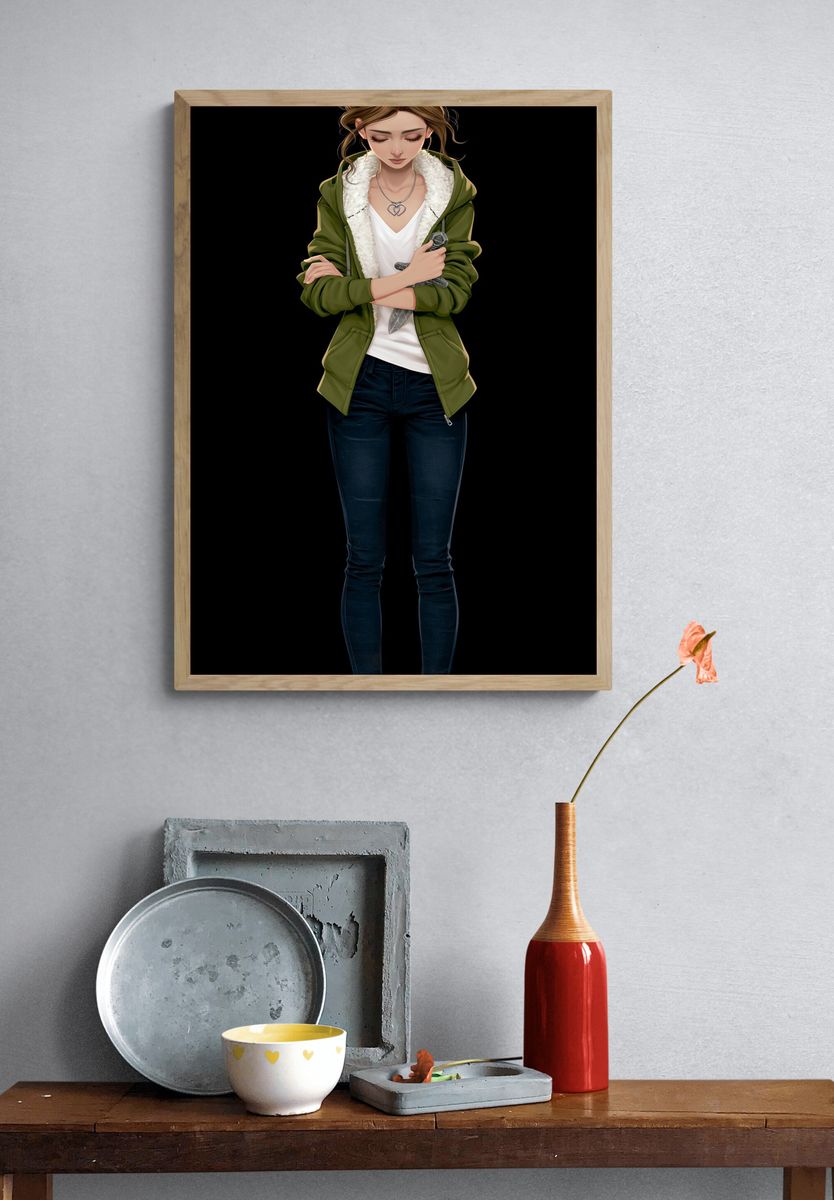 Anime Girl Portrait Print. — room view 3