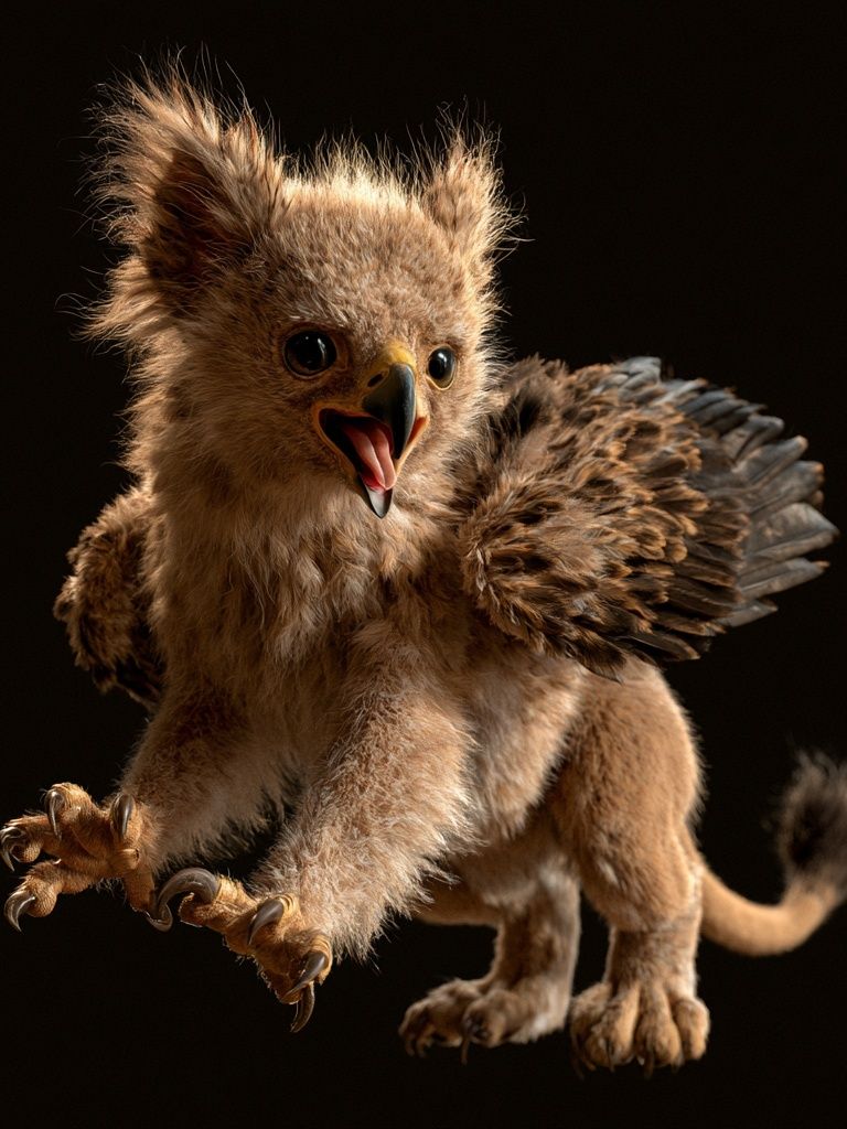 Baby Griffin Fantasy Illustration Poster. poster detail