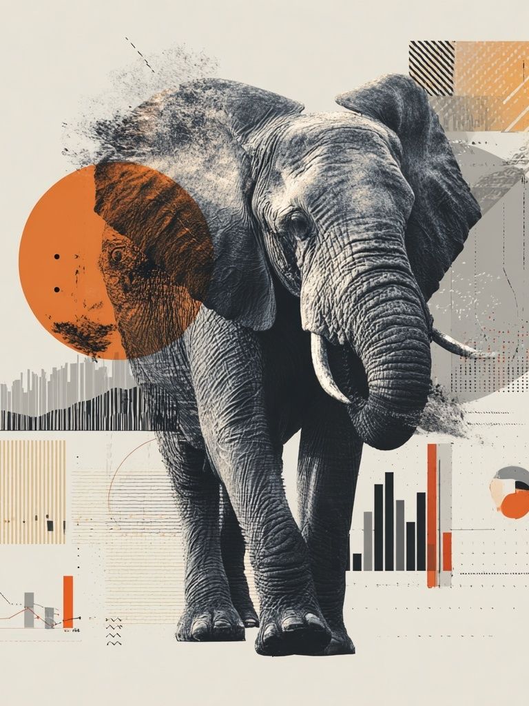 Elephant Geometric Illustration Poster. poster — animals art