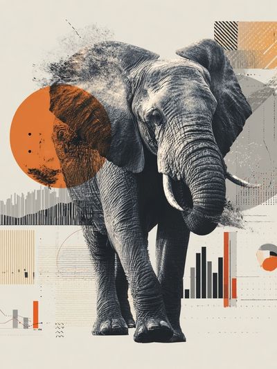 Elephant Geometric Illustration Poster. poster