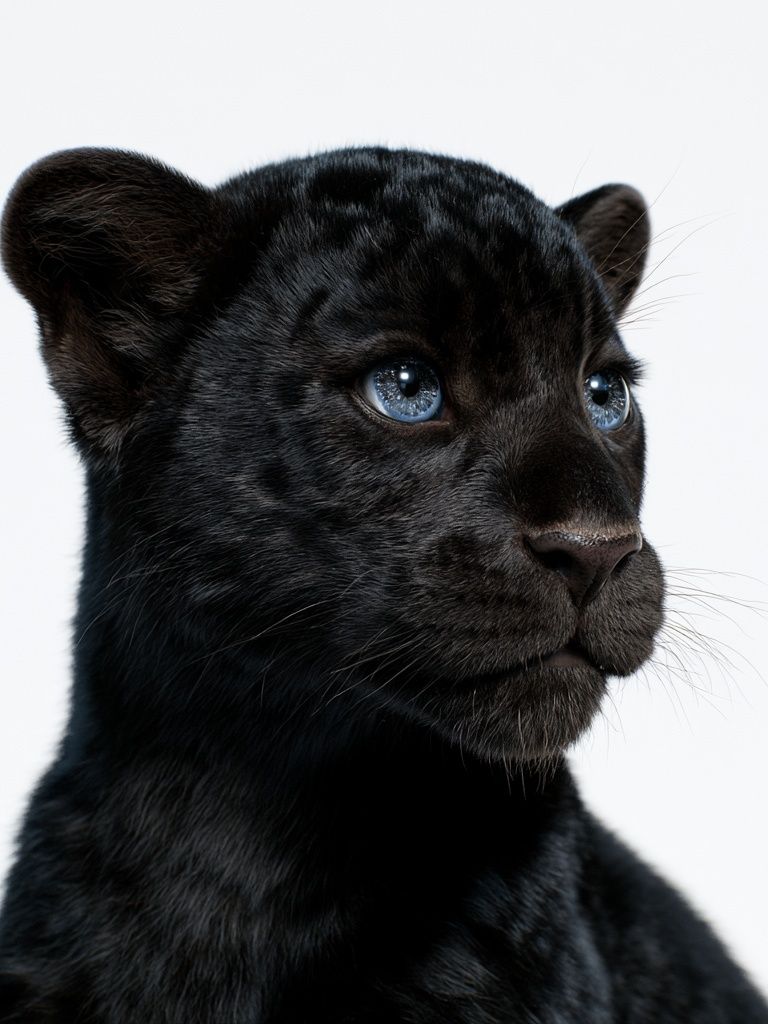 Black Panther Cub Portrait Poster. poster — animals art
