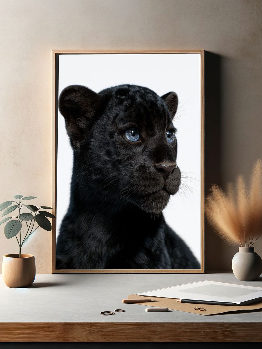 Black Panther Cub Portrait Poster. — room view 2