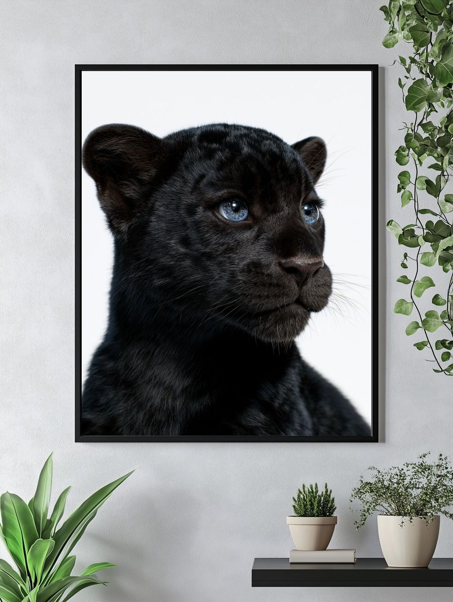 Black Panther Cub Portrait Poster. — room view 4