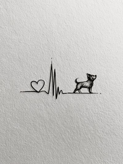 Heartbeat Dog Line Art Poster. poster