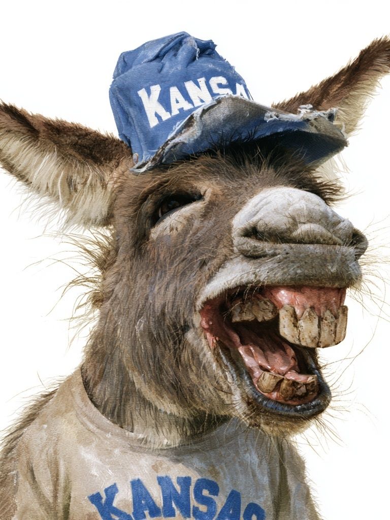 Laughing Donkey Portrait Print. poster detail