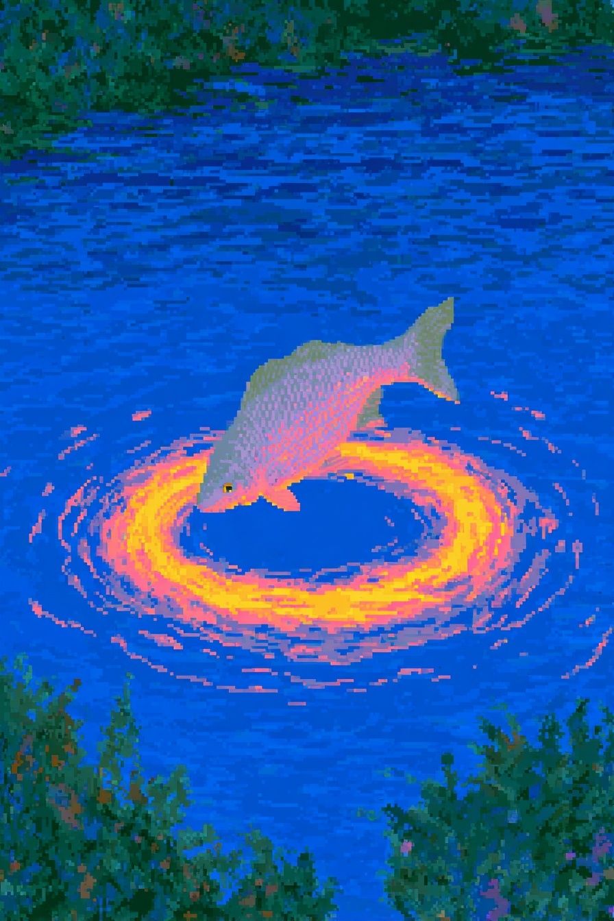 Neon Dolphin Swirl Illustration Poster. poster — animals art