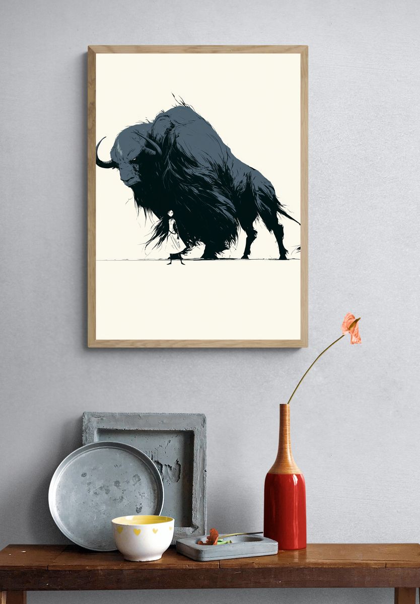 Charging Buffalo Ink Poster. — room view 3