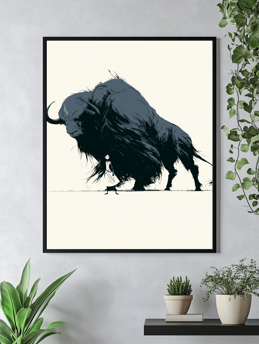 Charging Buffalo Ink Poster. — room view 4