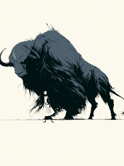 Charging Buffalo Ink Poster.