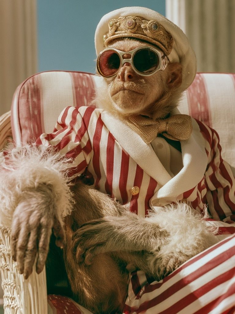 Dapper Monkey Portrait Poster. poster detail