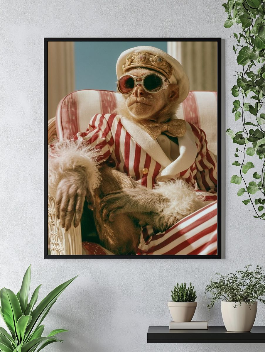 Dapper Monkey Portrait Poster. — room view 4