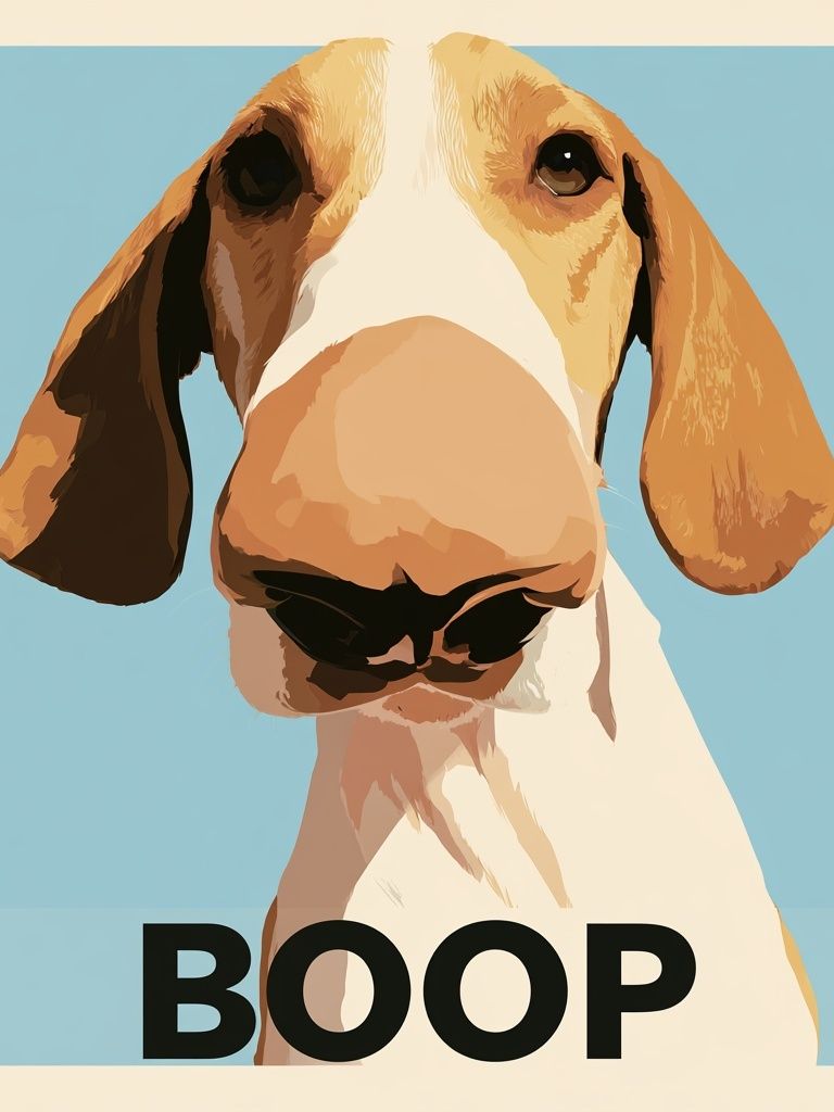 Boop Dog Typography Poster. poster detail
