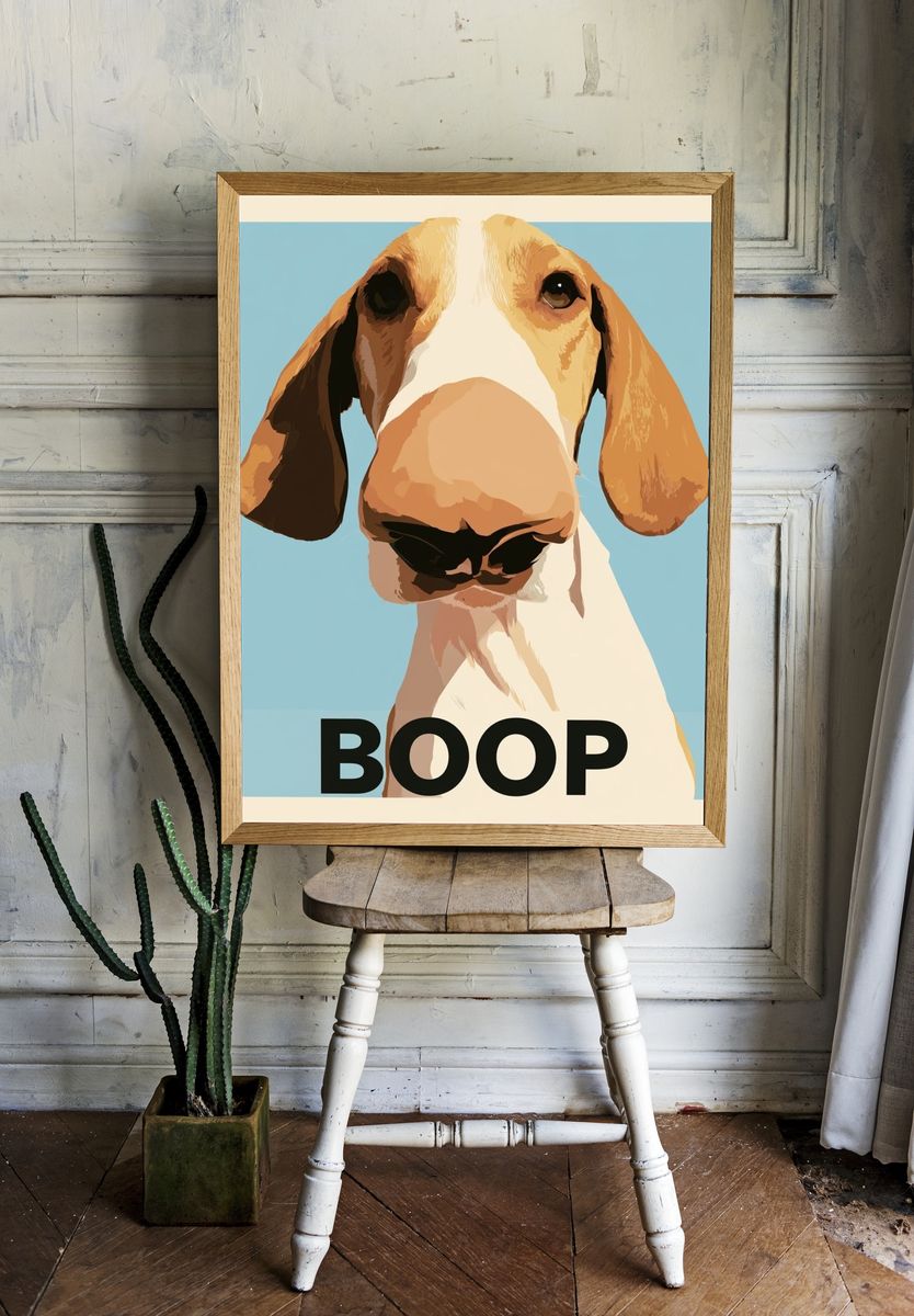 Boop Dog Typography Poster. — room view 1