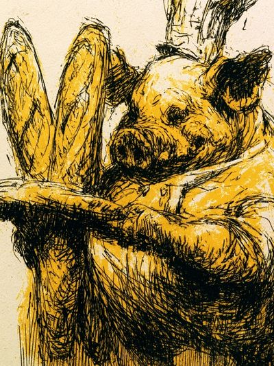 Sleeping Pig Sketch Poster. poster
