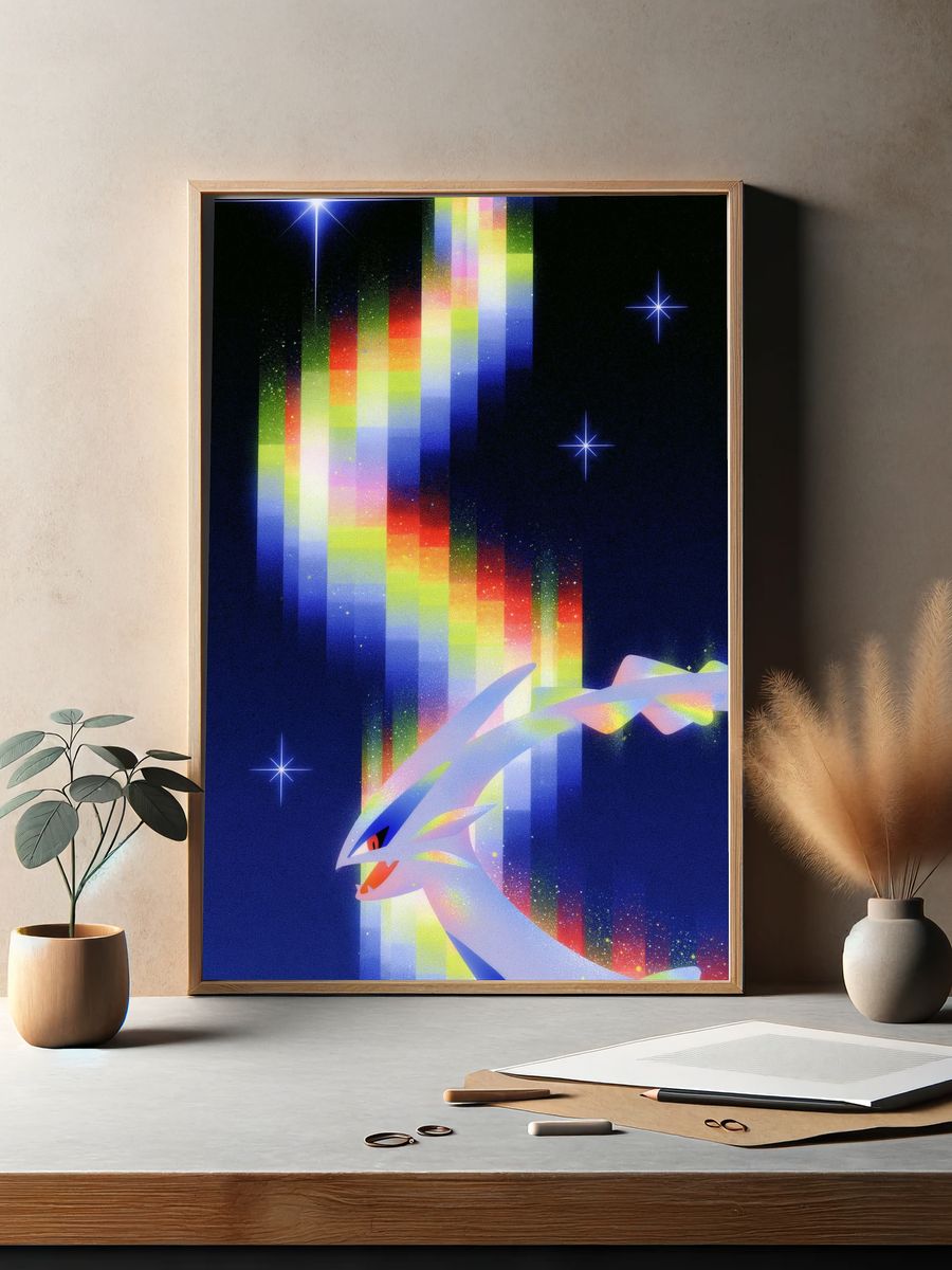 Lugia Rainbow Beam Poster. — room view 2
