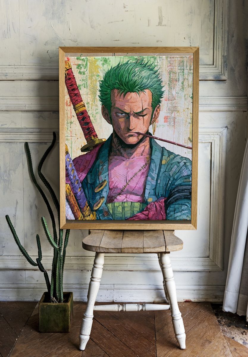 Zoro Samurai Portrait Print. — room view 1