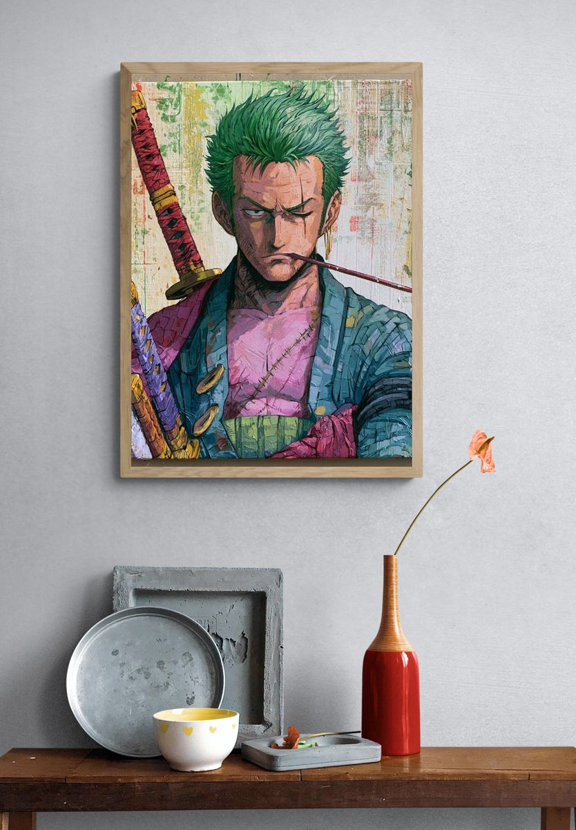 Zoro Samurai Portrait Print. — room view 3