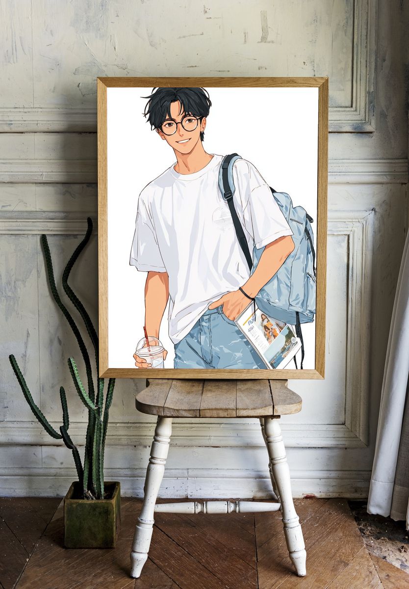 Anime Student Portrait Poster room preview