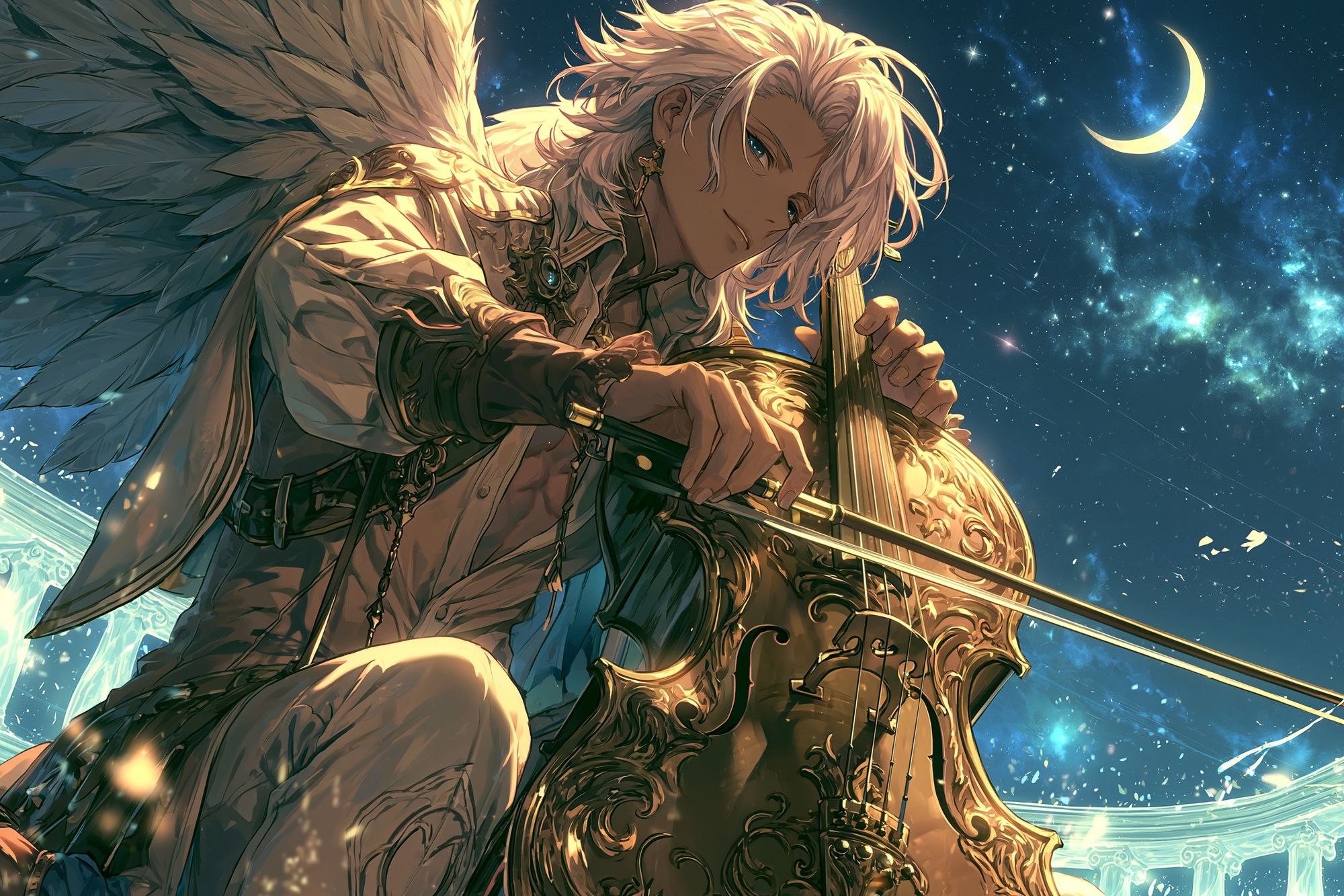 Celestial Angel Violinist Poster. poster detail