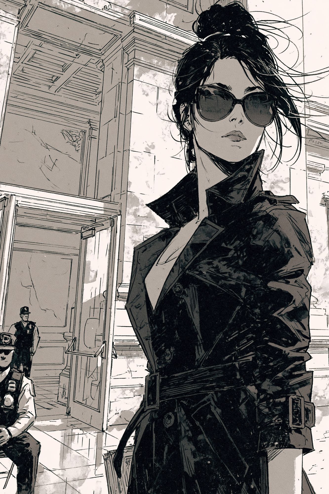 Sunglasses Woman Manga Poster. poster — anime art