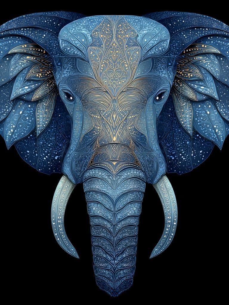 Celestial Elephant Illustration Poster. poster detail