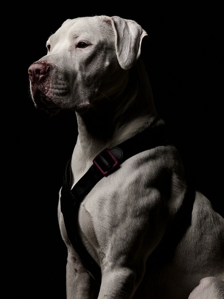 White Dog Portrait Photography Poster. poster detail