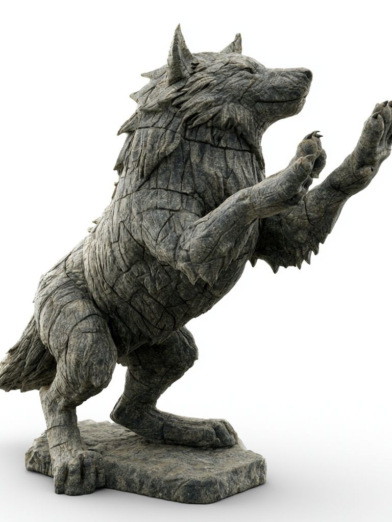 Wolf Sculpture Illustration Print. poster detail