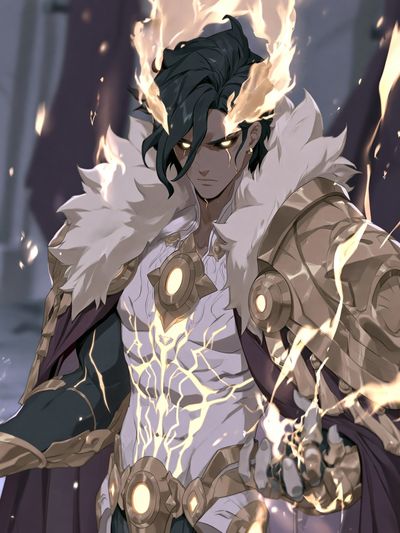 Flame-Wreathed Warrior Anime Poster. poster
