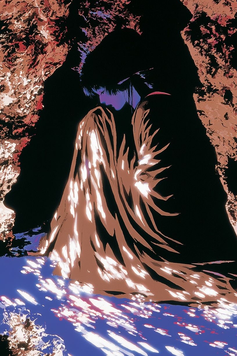 Anime Figure in Cave Poster. poster — anime art